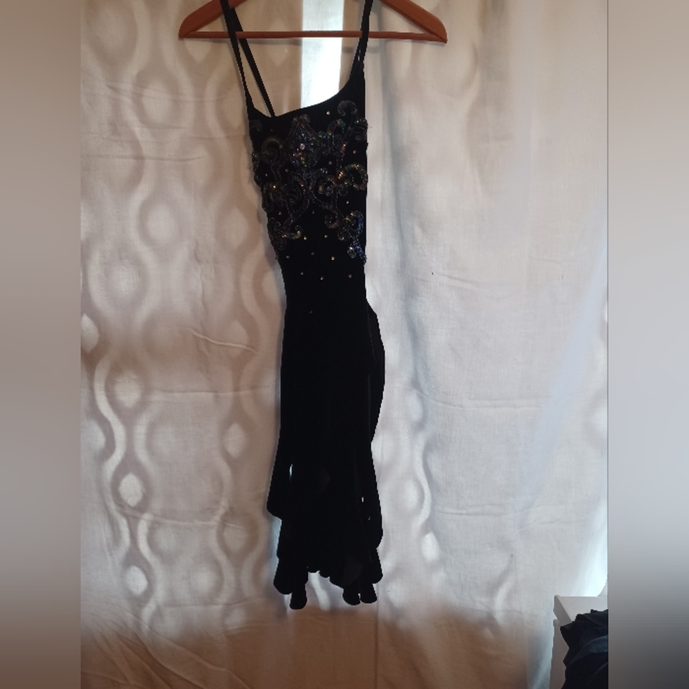 Weissmans velvet dance costume with added appliqué